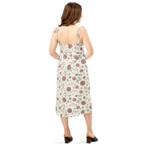 Botanical Print Midi – Chiffon Summer Gown - Dipaliz - Dresses - s