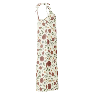 Botanical Print Midi – Chiffon Summer Gown - Dipaliz - Dresses - s