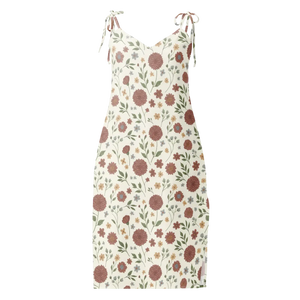 Botanical Print Midi – Chiffon Summer Gown - Dipaliz - Dresses - s