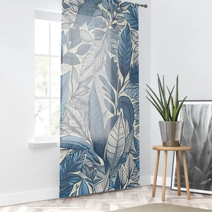 Luxury Home Decor Foliage Curtains - Nature Inspired - Dipaliz - Sheer / White / 50’’ × 84’’