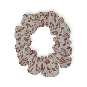 Botanical Rust Leaf Scrunchie, Neutral Floral Hair Accessory - Accessories