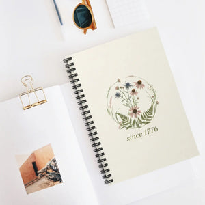 Botanical ?Since 1776’ Spiral Notebook - Floral Vintage Journal - Journals