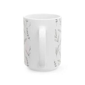 Botanical Sketch Ceramic Mug - Hand Drawn Floral Design - Dipaliz - Mugs