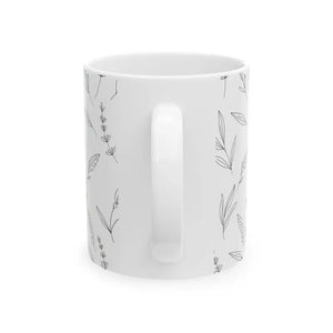 Botanical Sketch Ceramic Mug - Hand Drawn Floral Design - Dipaliz - Mugs