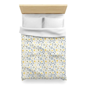 Botanical Sunflower Microfiber Duvet Cover - Bright Yellow - Dipaliz - Covers