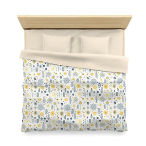 Botanical Sunflower Microfiber Duvet Cover - Bright Yellow - Dipaliz - Covers