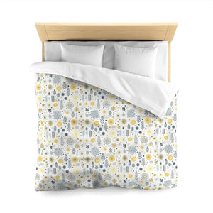 Botanical Sunflower Microfiber Duvet Cover - Bright Yellow - Dipaliz - Covers