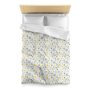 Botanical Sunflower Microfiber Duvet Cover - Bright Yellow - Dipaliz - Covers
