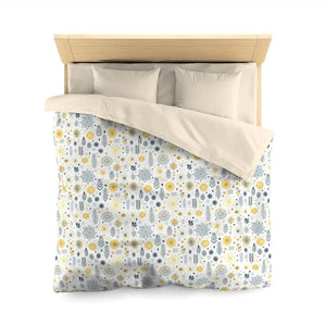 Botanical Sunflower Microfiber Duvet Cover - Bright Yellow - Dipaliz - Covers