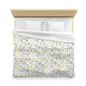 Botanical Sunflower Microfiber Duvet Cover - Bright Yellow - Dipaliz - Covers