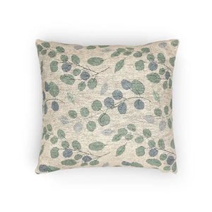 Botanical Woven Pillow Cover - Green Leaf Pattern 17x18 - Dipaliz - Throw Pillows