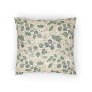 Botanical Woven Pillow Cover - Green Leaf Pattern 17x18 - Dipaliz - Throw Pillows