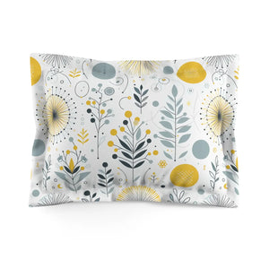 Epic Grey Microfiber – Botanical Yellow Accents - Dipaliz - Pillowcases & Shams