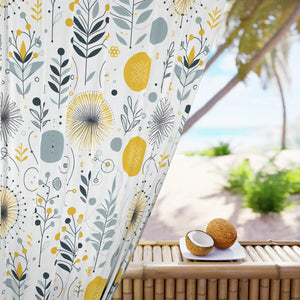 Botanical Yellow Pattern – 100% Polyester - Dipaliz - Curtains