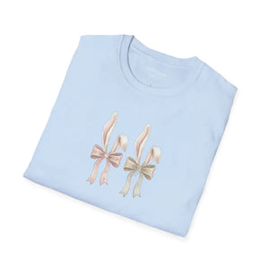 Soft Cotton Bow Trio Graphic Tee - Pastel Ribbon - Dipaliz - T-shirts