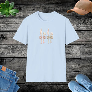 Soft Cotton Bow Trio Graphic Tee - Pastel Ribbon - Dipaliz - T-shirts