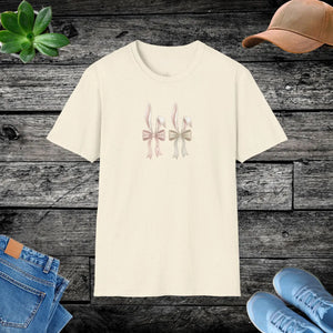 Soft Cotton Bow Trio Graphic Tee - Pastel Ribbon - Dipaliz - T-shirts
