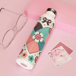 Slim Water Bottle Coquette Bows Cherries Fashion Style Dipaliz - 20oz / White - Bottles