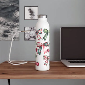 Coquette Slim Water Bottle - Chic Fashion Hydration - Dipaliz - 20oz / White - Bottles