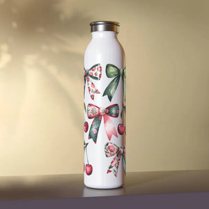 Coquette Slim Water Bottle - Chic Fashion Hydration - Dipaliz - 20oz / White - Bottles
