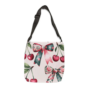 Chic Coquette Style Adjustable Tote - Bows and Cherries - Dipaliz - Bags