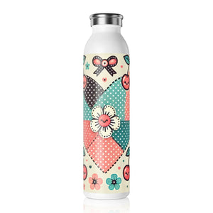 Slim Coquette Bows Water Bottle - Matte Cherries - Dipaliz - Bottles