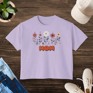 Boxy Fit Women’s Tee Flowers - Sewn-in Twill Label - Dipaliz - Orchid / s - T-shirts