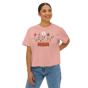 Boxy Fit Women’s Tee Flowers - Sewn-in Twill Label - Dipaliz - T-shirts