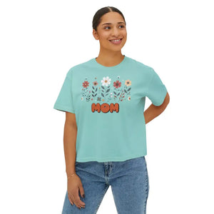 Boxy Fit Women’s Tee Flowers - Sewn-in Twill Label - Dipaliz - T-shirts