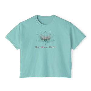 Cotton Boxy Tee Rise Bloom Thrive Lotus Dipaliz - T-shirts