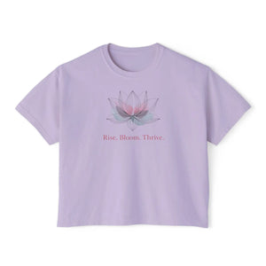 Cotton Boxy Tee Rise Bloom Thrive Lotus Dipaliz - T-shirts