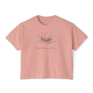 Cotton Boxy Tee Rise Bloom Thrive Lotus Dipaliz - T-shirts