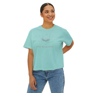 Cotton Boxy Tee Rise Bloom Thrive Lotus Dipaliz - T-shirts