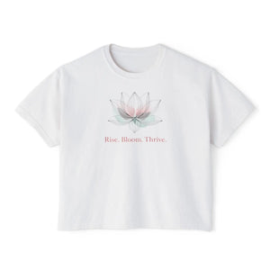 Cotton Boxy Tee Rise Bloom Thrive Lotus Dipaliz - T-shirts