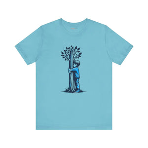 Soft Jersey Short Sleeve Boy Hugging Tree Nature Lover Tee Dipaliz - T-shirts