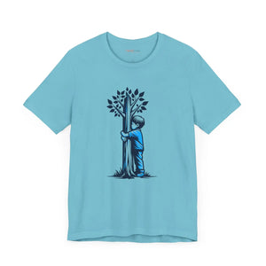 Soft Jersey Short Sleeve Boy Hugging Tree Nature Lover Tee Dipaliz - T-shirts