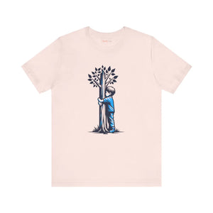 Soft Jersey Short Sleeve Boy Hugging Tree Nature Lover Tee Dipaliz - T-shirts