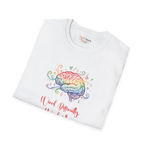 Brain Rainbow T-shirt, ?Wired Differently Wonderfully’ Inspirational Tee - T-shirts