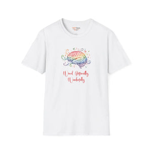 Brain Rainbow T-shirt, ?Wired Differently Wonderfully’ Inspirational Tee - T-shirts