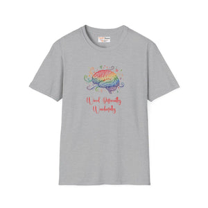 Brain Rainbow T-shirt, ?Wired Differently Wonderfully’ Inspirational Tee - T-shirts
