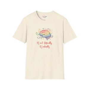 Brain Rainbow T-shirt, ?Wired Differently Wonderfully’ Inspirational Tee - T-shirts