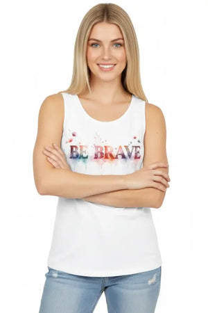 Brave Watercolor Tank Top - Soft Motivational Apparel - Dipaliz