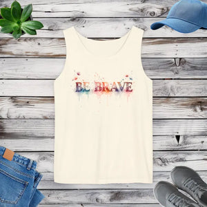 Brave Watercolor Tank Top - Soft Motivational Apparel - Dipaliz - Ivory / s