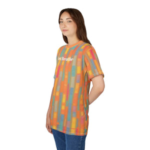 Breathe Orange Textured Tee Microfiber Knit Fabric Dipaliz - T-shirts