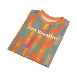 Breathe Orange Textured Tee Microfiber Knit Fabric Dipaliz - T-shirts