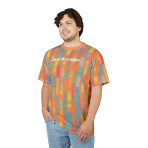 Breathe Orange Textured Tee Microfiber Knit Fabric Dipaliz - T-shirts