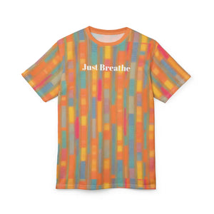 Breathe Orange Textured Tee Microfiber Knit Fabric Dipaliz - T-shirts