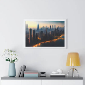 Framed Horizontal Poster - Aerial View City Skyscrapers - Dipaliz - Posters Prints & Visual Artwork