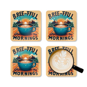 Breeful Mornings Corkwood Coaster Set – Modern - Dipaliz - Coasters