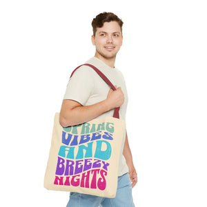 Breezy Nights Tote Bag – Retro Polyester - Dipaliz - Tote Bags